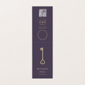 Makelaar Makelaar Gouden Sleutel QR Taupe Visitekaartje (Buitenkant ongevouwen)