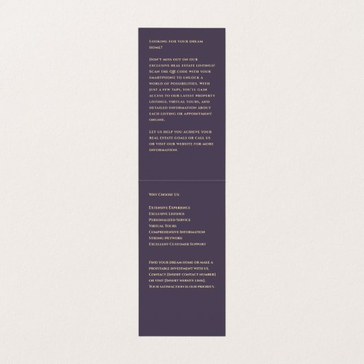 Makelaar Makelaar Gouden Sleutel QR Taupe Visitekaartje (Binnenkant ongevouwen)