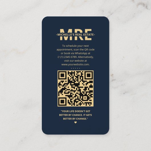 Makelaar Makelaar IG Marine Blauw Modern Visitekaartje (Achterkant)