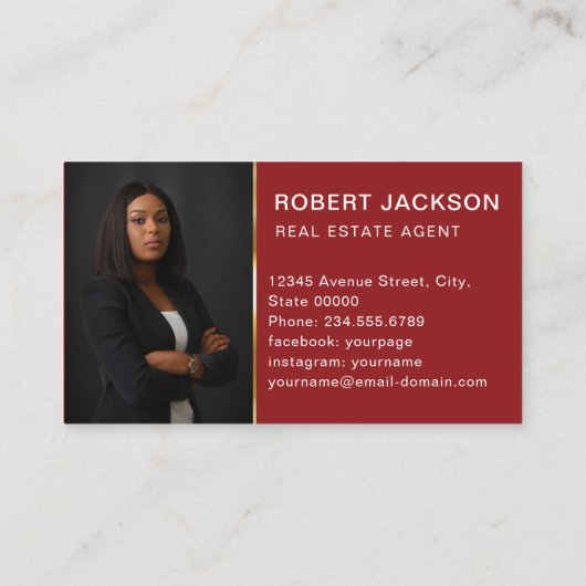 Makelaar Makelaar Luxe Gouden sleutel Visitekaartje (Achterkant)