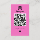 Makelaar Makelaar Makelaar Instagram Roze QR Visitekaartje (Achterkant)
