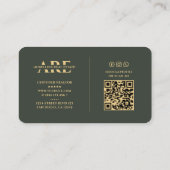 makelaar makelaar Monogram Groen Modern Visitekaartje (Achterkant)