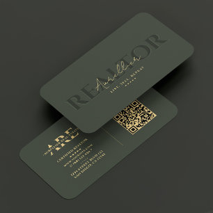 makelaar makelaar Monogram Groen Modern Visitekaartje