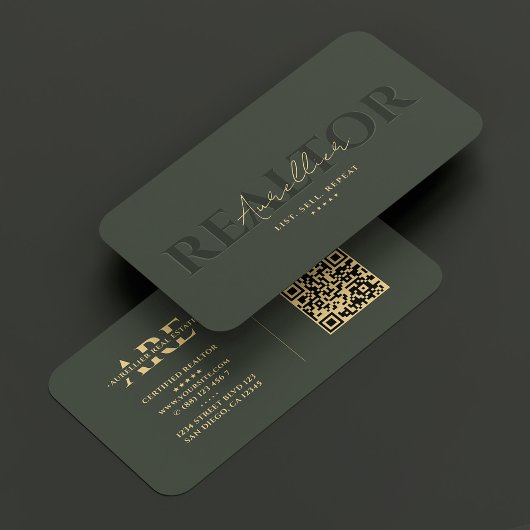 makelaar makelaar Monogram Groen Modern Visitekaartje