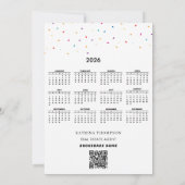 Makelaar makelaar Nieuwjaar 2026 Kalender Feestdagenkaart (Achterkant)