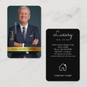 Makelaar makelaar zwart goud aangepaste foto visitekaartje (Voorkant / Achterkant)