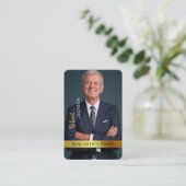 Makelaar makelaar zwart goud aangepaste foto visitekaartje (Staand voorkant)