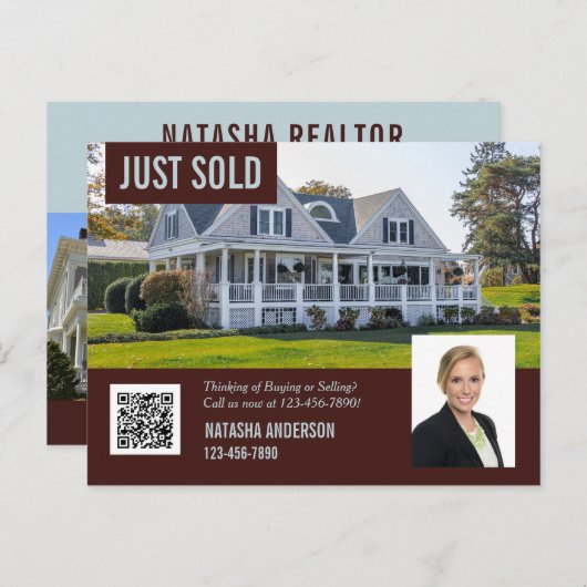 Makelaar Marketing heeft zojuist QR-code verkocht Briefkaart (Voorkant / Achterkant)