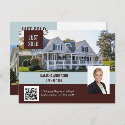 Makelaar Marketing heeft zojuist QR-code verkocht Briefkaart (Voorkant / Achterkant)