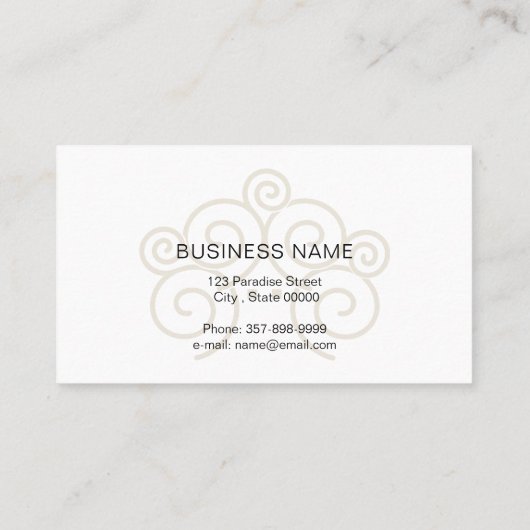 Makelaar met boomhut in roos visitekaartje (Achterkant)