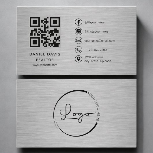 Makelaar Metal QR Code Visitekaartje