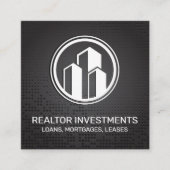 Makelaar | Metalen Achtergrond Vierkante Visitekaartje (Voorkant)