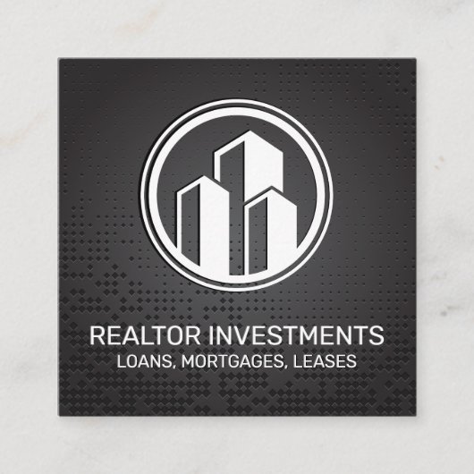 Makelaar | Metalen Achtergrond Vierkante Visitekaartje (Voorkant)