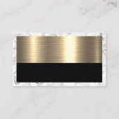 Makelaar | Metallic Gouden Marmer Zakelijk  Visitekaartje (Achterkant)