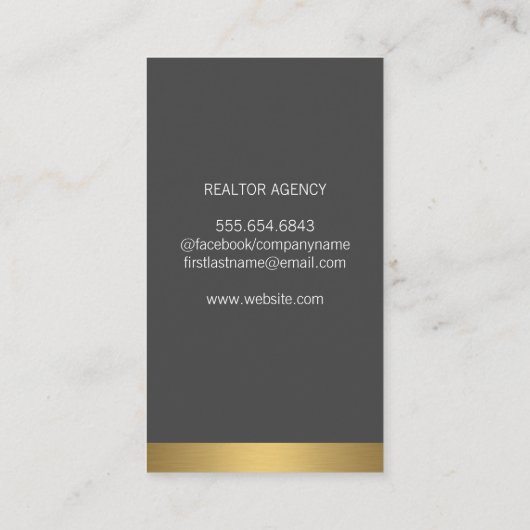 Makelaar  Metallic Trim Visitekaartje (Achterkant)
