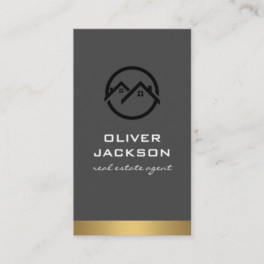 Makelaar  Metallic Trim Visitekaartje (Voorkant)