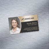 Makelaar Modern Black Gold Realtor Foto Magnetisch Visitekaartje (Voorbeeld)
