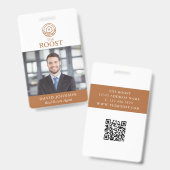 Makelaar Modern Foto QR Code Logo Badge (Voor- en achterkant)