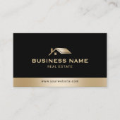 Makelaar Modern Gold House Logo Foto Visitekaartje (Voorkant)