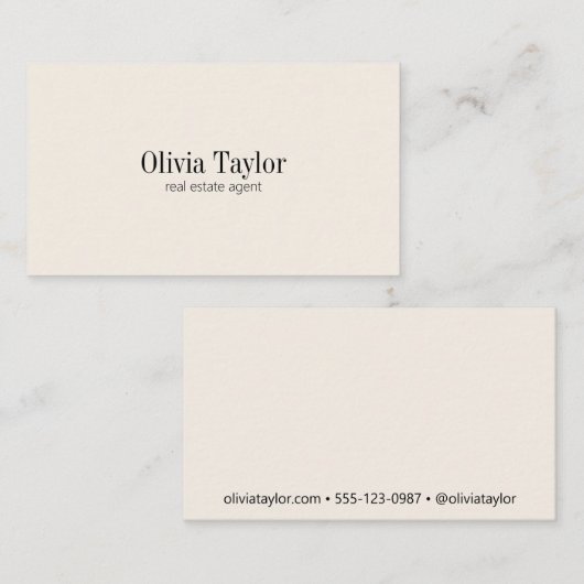 Makelaar Modern Minimalistisch Professioneel Visitekaartje (Voorkant / Achterkant)