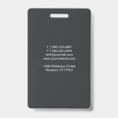 Makelaar Modern Zwart Blauwe Vastgoedmakelaar Foto Badge (Achterkant)
