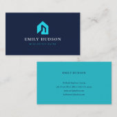 Makelaar Navy Blue Visitekaartje (Voorkant / Achterkant)