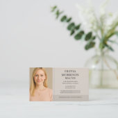 Makelaar Neutraal Taupe Foto Visitekaartje (Staand voorkant)