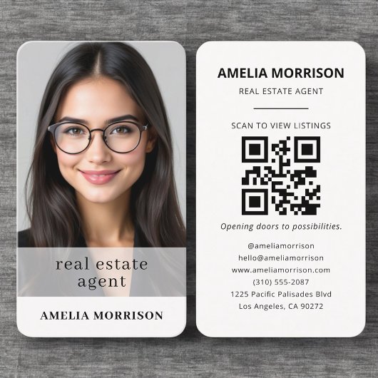 Makelaar Neutrale Foto QR-code Visitekaartje