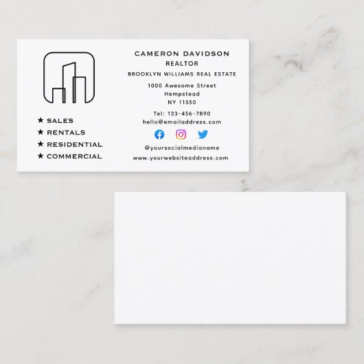 Makelaar Nieuwe Woning Social Media Visitekaartje (Voorkant / Achterkant)