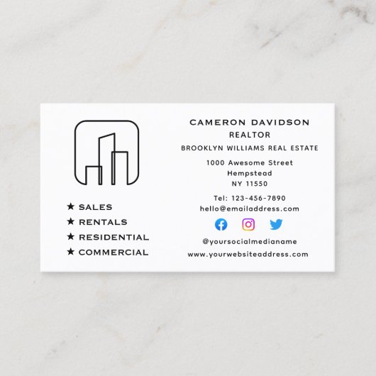 Makelaar Nieuwe Woning Social Media Visitekaartje (Voorkant)