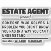 Makelaar Noun Makelaar Grappig Quote Sticker (Voorkant)