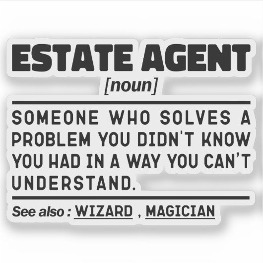 Makelaar Noun Makelaar Grappig Quote Sticker (Voorkant)