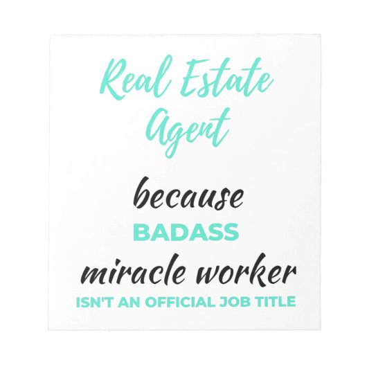 Makelaar Omdat Badass Wonder Werker 2 Notitieblok (Voorkant)