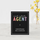 Makelaar Onroerend Goed Aangepaste Naam | Cadeaus  Kaart (Gele Bloem)