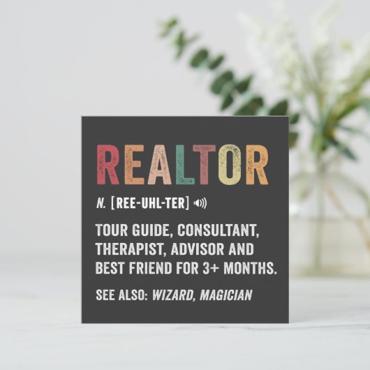 Makelaar Onroerend Goed Grappige Quote Kaart (Staand voorkant)