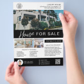 Makelaar Onroerend Goed Huis Te Koop Aangepast Log Flyer (Hand)