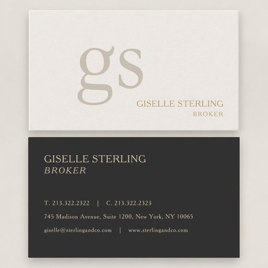 Makelaar Onroerend Goed Monogram Professioneel Visitekaartje