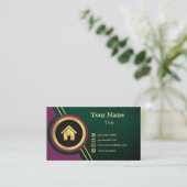 Makelaar Paarse Gold Black met Huis Visitekaartje (Staand voorkant)