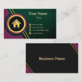 Makelaar Paarse Gold Black met Huis Visitekaartje (Voorkant / Achterkant)