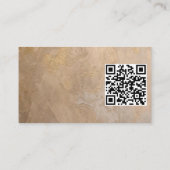 Makelaar Pasfoto Beige Goud Textuur QR-code  Visitekaartje (Achterkant)