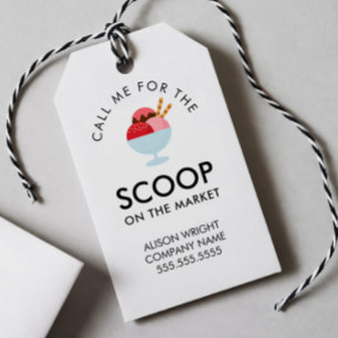 Makelaar Pop By Bel Me voor het Ijsje Cadeaulabel