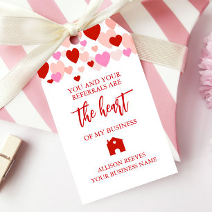 Makelaar Pop-By Marketing Valentijnsdag Verwijzing Cadeaulabel