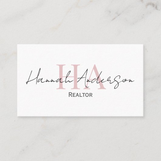 Makelaar Professioneel Eenvoudig Script Visitekaartje (Voorkant)