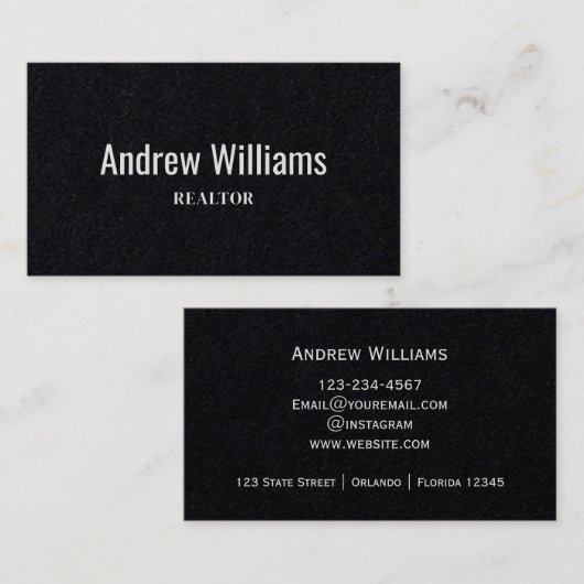 Makelaar Professioneel Eenvoudig Script Visitekaartje (Voorkant / Achterkant)