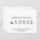 Makelaar Promotionele contactgegevens Briefkaart (Voorkant / Achterkant)