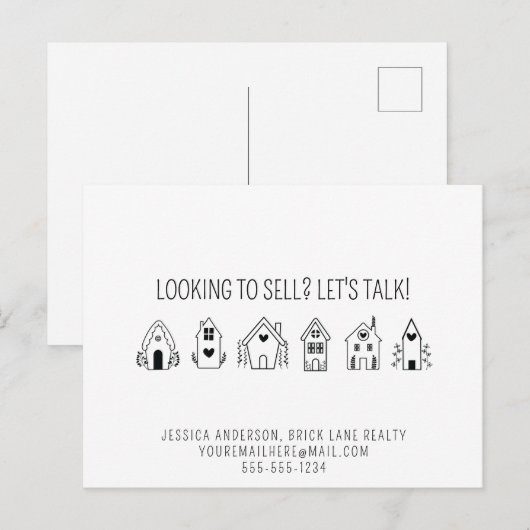 Makelaar Promotionele contactgegevens Briefkaart (Voorkant / Achterkant)