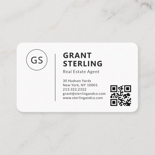 Makelaar QR Code Logo Professioneel Visitekaartje (Voorkant)