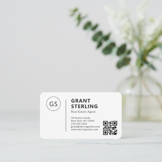 Makelaar QR Code Logo Professioneel Visitekaartje (Staand voorkant)
