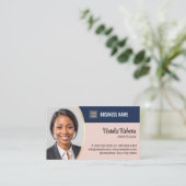 Makelaar Realtor Blauw & Roze Aangepaste Foto Visitekaartje (Staand voorkant)