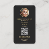 Makelaar Realtor Foto Modern Zwart Visitekaartje (Achterkant)